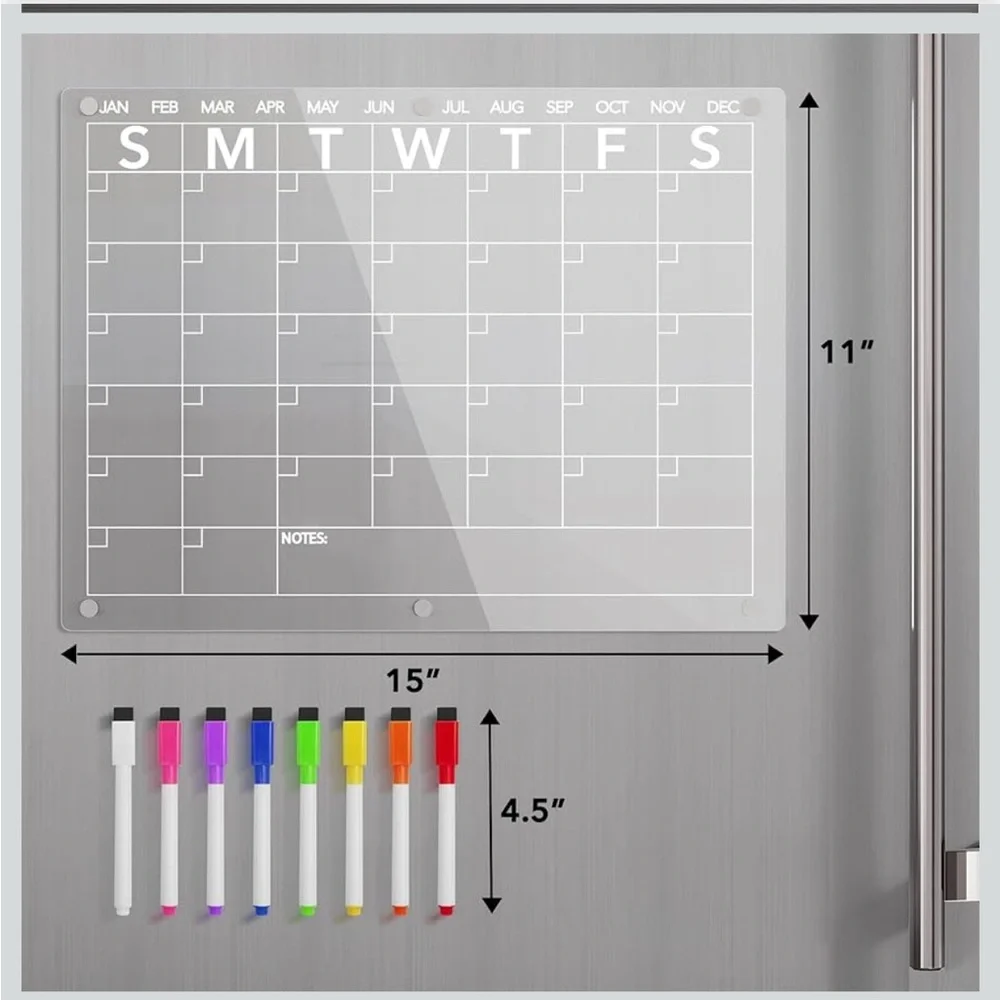 New Magnetic Dry Erase Calendar Board with Markers